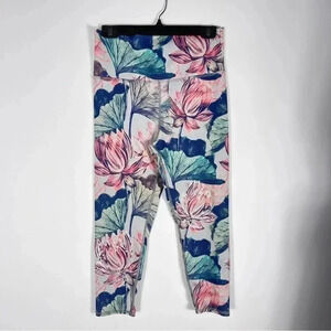 ❤️ Evolution and Creation Pants Womens  Large Capri Floral Active Yoga Leggings